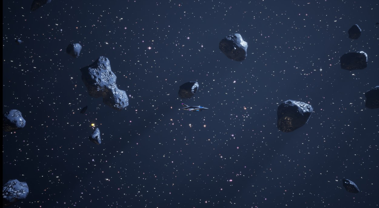 In-engine asteroid field