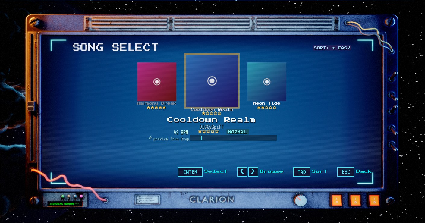 Song Select on the CLARION unit