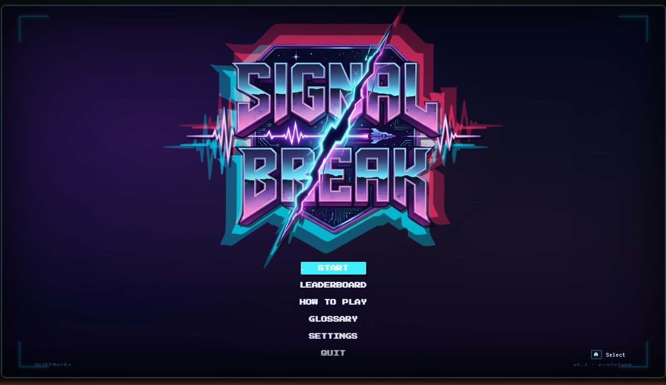 Signal Break title screen